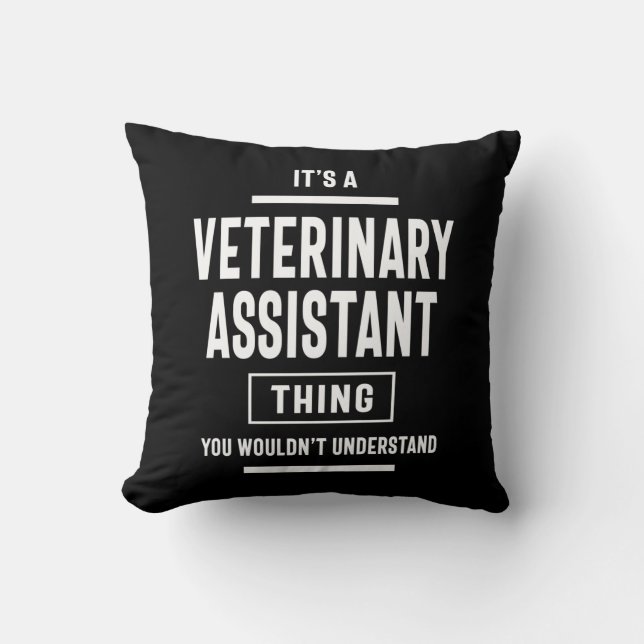 Cojín Decorativo Oferta de cargo de ayudante veterinario (Anverso)