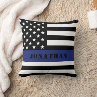 Cojín Decorativo Oficial De Policía personalizado Delgado Departame