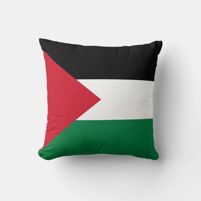 Cojín Decorativo oficialmente bandera del Estado de Palestina (Anverso)