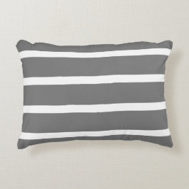 Cojín Decorativo Oficina en casa con rayas minimalistas grises y bl