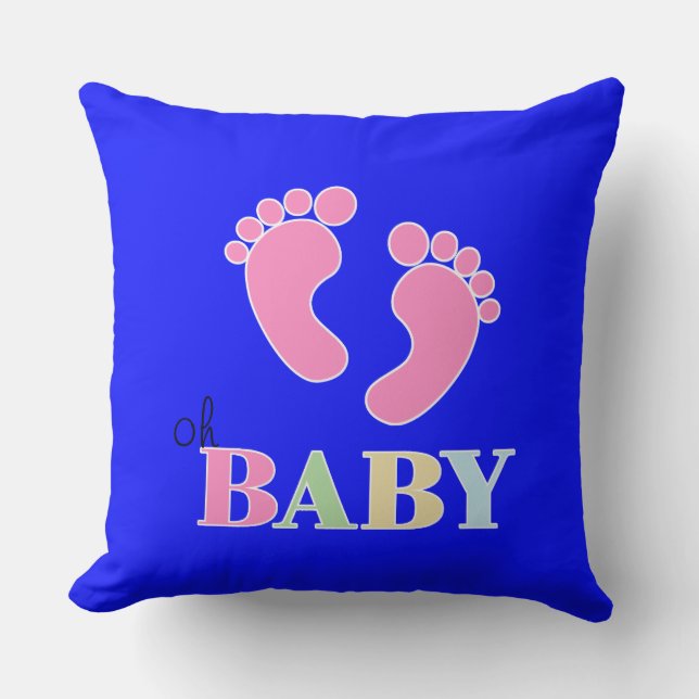 Cojín Decorativo Oh bebé Recién nacido lindo Nursera (Anverso)