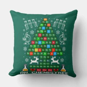 Cojín Decorativo Oh Chemistree Christmas Chemistry Science Periodic