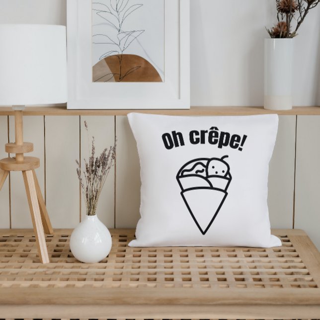 Cojín Decorativo ¡Oh crepe! Comida graciosa y mínima (Subido por el creador)