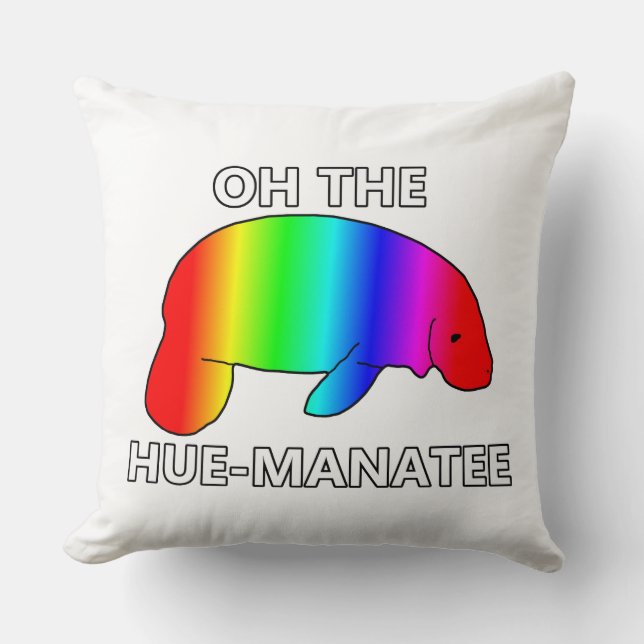 Cojín Decorativo Oh el HUE-MANATEE (Anverso)