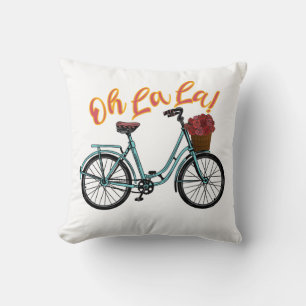 Cojín Decorativo Oh La La French Bicicleta Funny Sayings Franceses