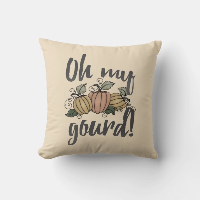 Cojín Decorativo ¡Oh, Mi Gourd! Calabazas divertidas (Anverso)