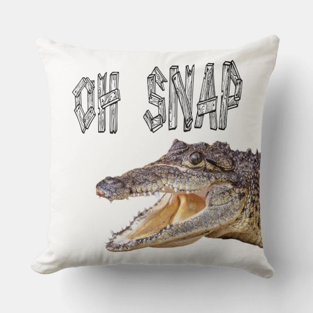 Cojín Decorativo OH SNAP - Gator enojado (Anverso)