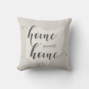 Cojín Decorativo Ohio - Hogar Dulce Hogar aspecto de arpillera