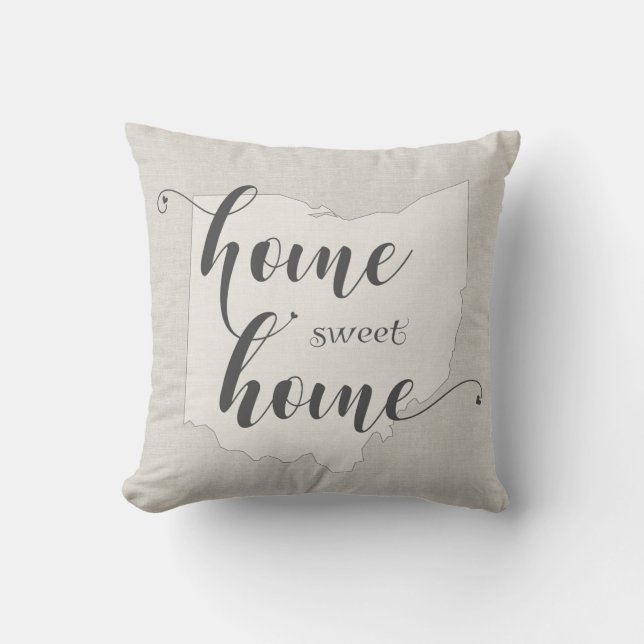 Cojín Decorativo Ohio - Hogar Sweet Home Burlap-look (Anverso)