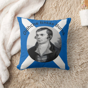 Cojín Decorativo Oidhche Bhlas Burns Gaélico Gris y Saltire