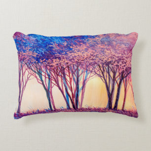 Cojín Decorativo Oil painting colorful trees. Abstract image of for