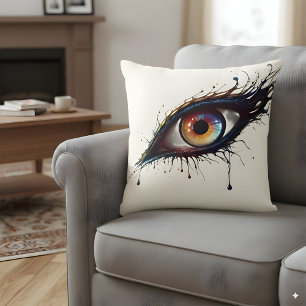 Cojín Decorativo Ojo abstracto artístico con bandeja de pintura col