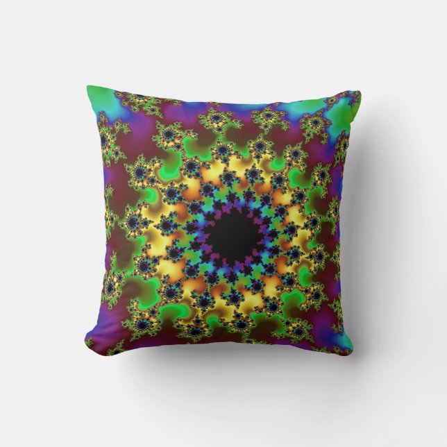 Cojín Decorativo Ojo arcoiris verde (Anverso)