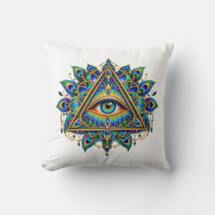 Cojín Decorativo Ojo de Chevron de Zafiro