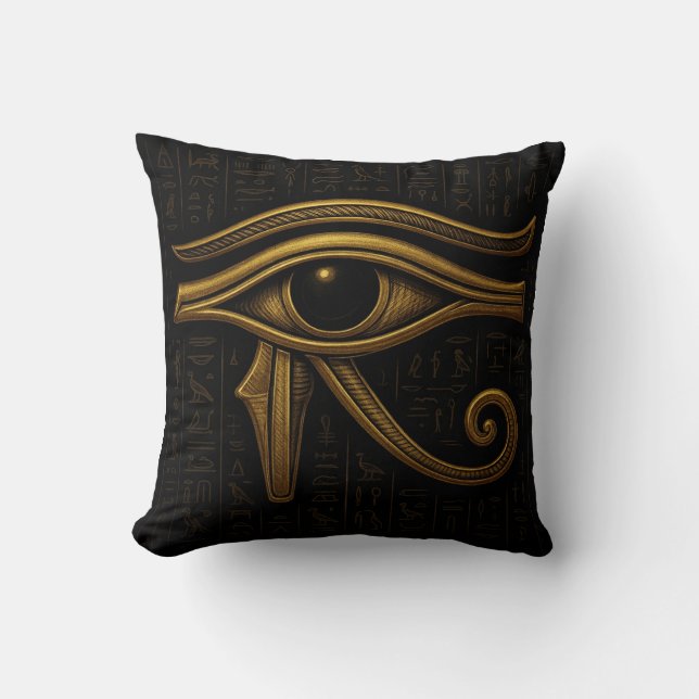 Cojín decorativo Ojo de Horus - Símbolo de oro egi (Anverso)