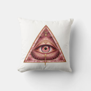 Cojín Decorativo Ojo de Triángulo de Cuarzo Rosa