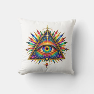 Cojín Decorativo Ojo de Triángulo del Amanecer de Jade