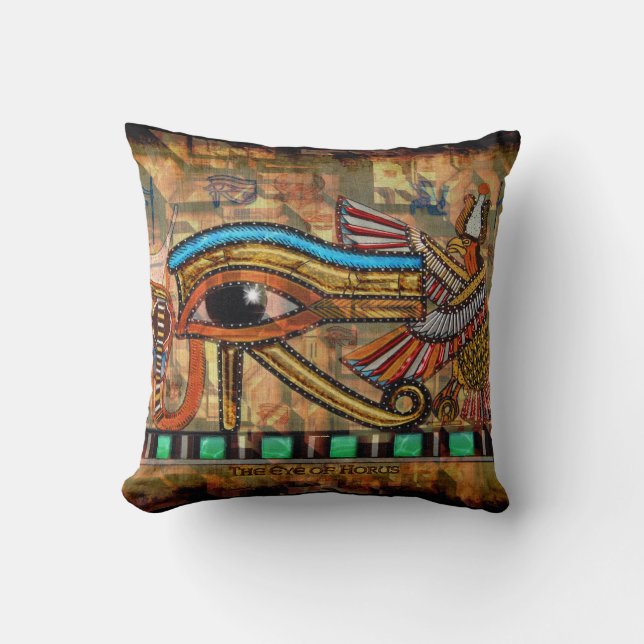 Cojín Decorativo Ojo egipcio antiguo de Horus (Anverso)