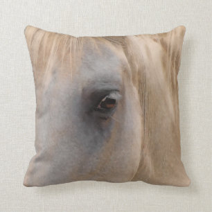 Cojín Decorativo Ojo grande de un caballo blanco