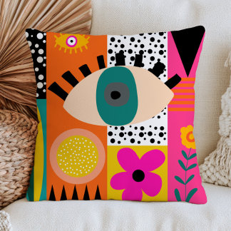 Cojín Decorativo Ojo Malvado Divertido Abstracto Bohemians Audaz Ma