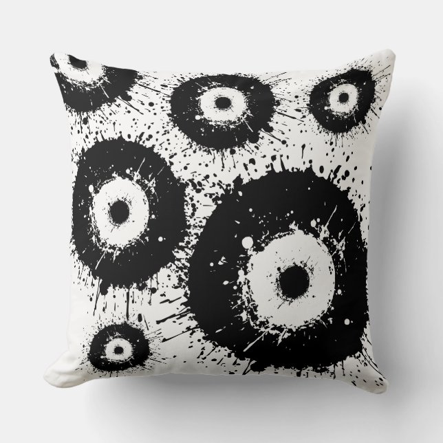 Cojín Decorativo Ojo malvado negro y blanco (Anverso)