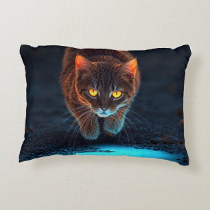 Cojín Decorativo Ojos Brillantes Gato Estética Ilustración de Vida 
