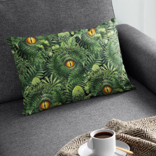 Cojín Decorativo Ojos de dinosaurio Plantas verdes Arte de criatura
