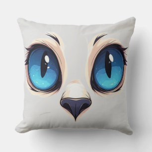 Cojín Decorativo Ojos de gatito lindo cerca de la cara de gato de d