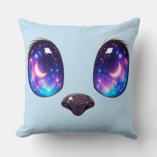 Cojín Decorativo Ojos de gato arcoíris Cara de gato Kawaii Ilustrac