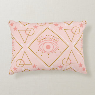 Cojín Decorativo Ojos de oro rosados: diseño sin foco geométrico