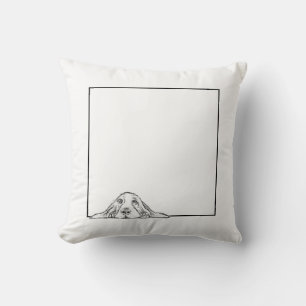 Cojín Decorativo ojos de perrito simple blanco negro