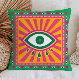 Cojín Decorativo Ojos malignos funkis retro rayos solares verde max