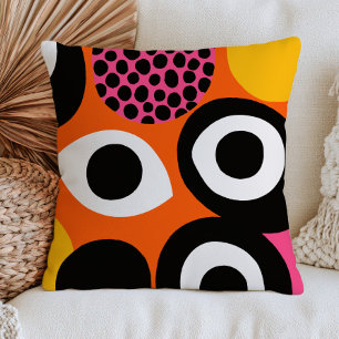 Cojín Decorativo Ojos malvados modernos quemados naranja maximalist