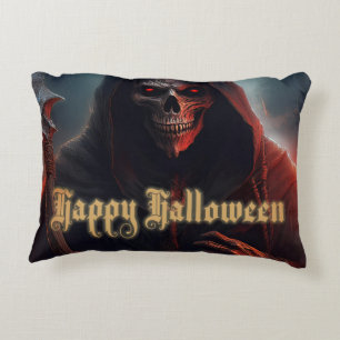 Cojín Decorativo Ojos rojos brillantes Segador Arte de Halloween