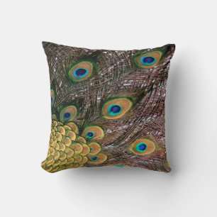 Cojín Decorativo Ojos y plumas de pavo real