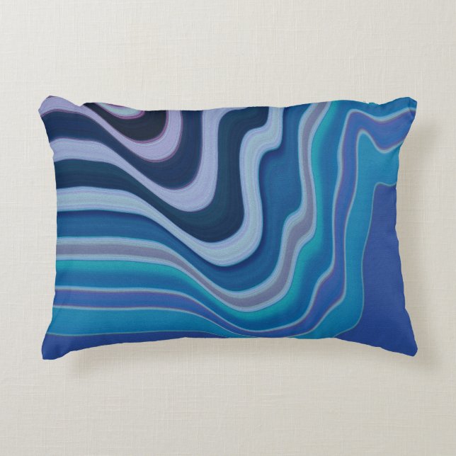 Cojín Decorativo Ola Azul (Anverso)