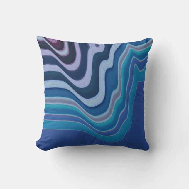 Cojín Decorativo Ola Azul (Anverso)