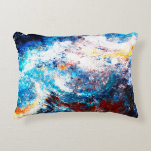 Cojín Decorativo Ola azul del mar. Frascos artísticos de pinturas b
