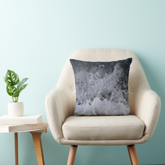 Cojín Decorativo Ola de Océano Salpicadura Primer Plano 2 (Silla)