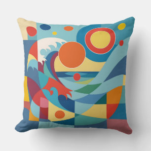 Cojín Decorativo Ola del Océano al Amanecer