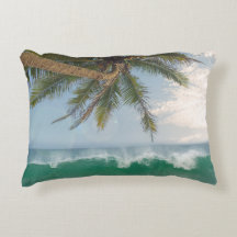 Ola del Océano Tropical y Palma de Coco