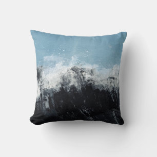 Cojín Decorativo Ola marina: diseño pintado a mano