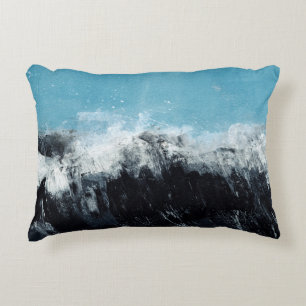 Cojín Decorativo Ola marina. Ilustracion pintado a mano