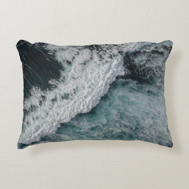 Cojín Decorativo Ola oceánica (Anverso)