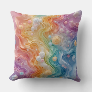 Cojín Decorativo Olas abstractas de colores pastel