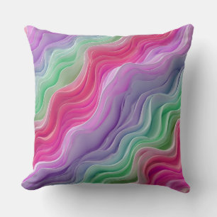 Cojín Decorativo Olas abstractas de colores pastel