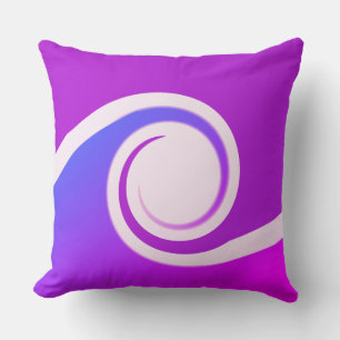 Cojín Decorativo Olas abstractas en azul violeta y blanco