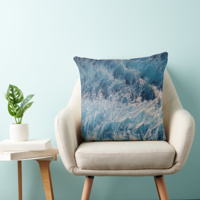 Cojín Decorativo Olas azules del océano (Silla)