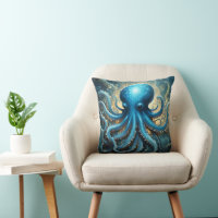 Olas Celestiales: El Arte Fractal del Pulpo Azul