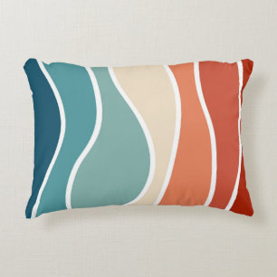Cojín Decorativo Olas coloridas de estilo retro